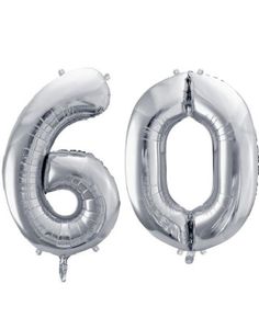 60 år balloner - 35 cm sølv