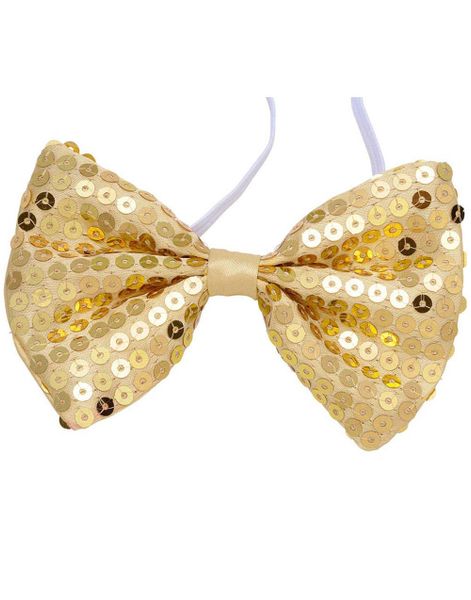 Bow Tie - Sløjfe med Guldfarvede Pailletter