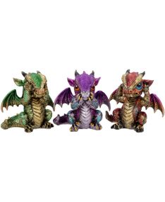 Hear No Evil, See No Evil - 3 stk Dragefigurer 9 cm