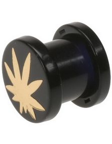 Flad Plug Pot - 8 mm - Sort Piercing Plug