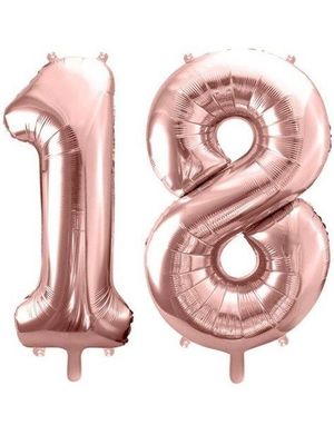 18 år balloner - 86 cm rosenguld