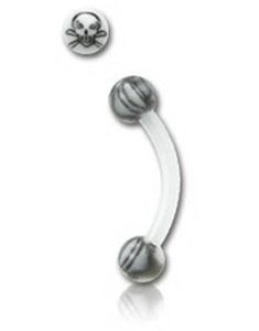Kranie Hvid - 1.2 x 8 mm Øjenbrynspiercing