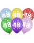 18 Tallet Flerfargede Ballonger- 30 cm