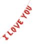 I Love You - Rødt Foliert Ballongbanner 260x40 cm
