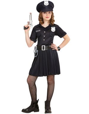 Politi Kostume til Børn med Hat