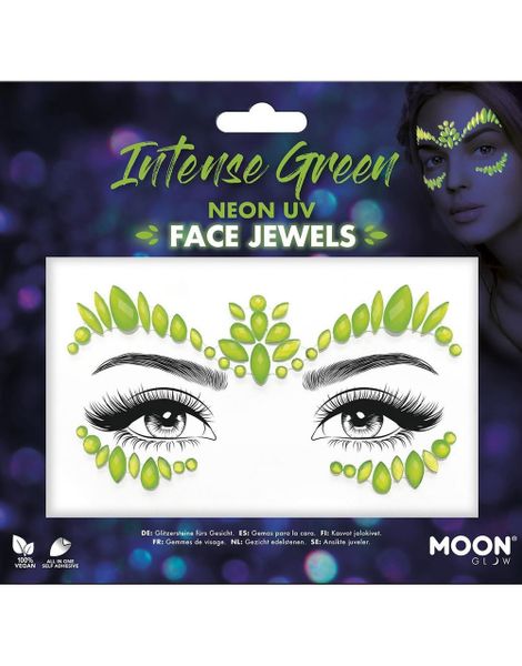 Intense Green - Neon UV Ansiktsstener / Smykker