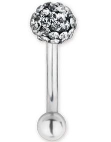 Glitter Ball Grå - 1.2 x 8 mm Øjenbrynspiercing
