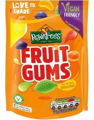 Rowntree's Fruit Gums - Vegansk Vingummi med Fruktsmak 150 gram