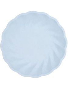 6 stk Vert Decor Runde Blå Papirplader 19 cm - Miljøvenlige