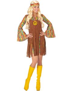 Flower Power Babe - Hippiekostume til Dame
