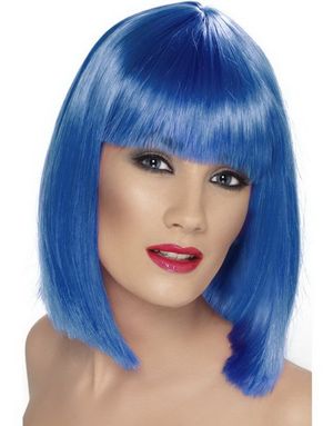 Glam Bob-Cut Paryk - Blå
