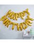 Folieret Guldfarvet Happy Birthday Ballonbanner - Bland og Miks
