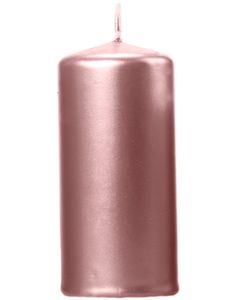 Metallisk Rosenguldfarvet Kubelys 12x6 cm
