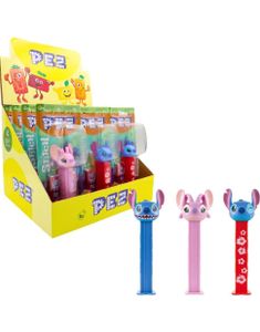 12 stk Assorterte Lilo & Stitch Pez-Holdere med 2 Pez-Pakker - Hel Eske 