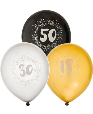 VÆLG BLANDT 7 TAL - 6 stk Balloner 30 cm