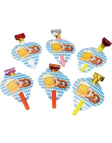 8 stk Assorterede Partyfløjter med Oktoberfestmotiver - Beer Party