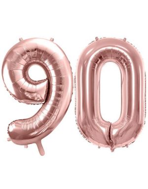 90 år balloner - 35 cm rosenguld