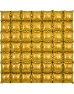 Gullfarget Waffle Folie Ballong for Backdrop/Bakgrunn