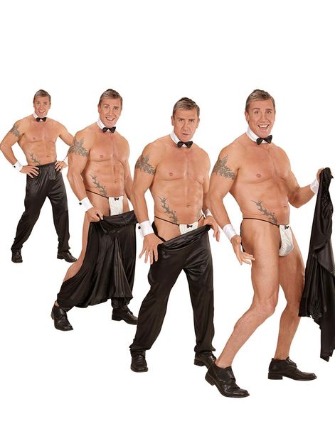 Sort Stripper Kostumebukser Til Mand