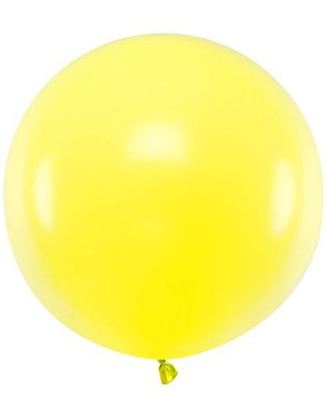 Gul Pastellfarget Rund JUMBO Ballong 60 cm