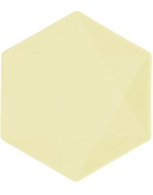 6 stk Vert Decor Rosa Heksagonale Papptallerkener 21 cm - Miljøvennlige