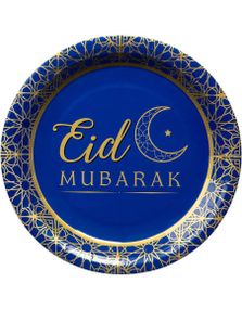 8 stk Eid Mubarak Papptallerkener 23 cm