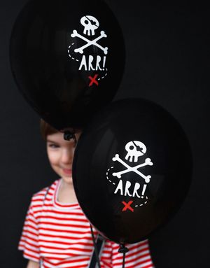 6 stk Svarte Pirat Ballonger 30 cm