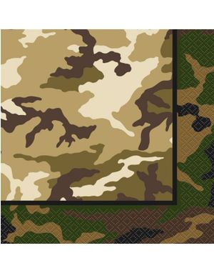 16 stk Servietter med Camo Motiv 33x33