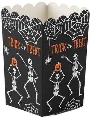 8 stk Popcornbæger med Skelet - Trick or Treat