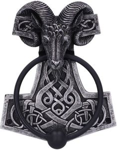 Thors Hammer Formet Dørhammer med Horn 15.9 cm