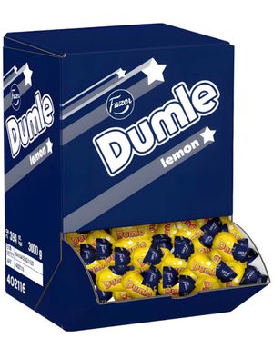 3 kg Dumle Lemon Slikautomat med Chokoladeovertrukne Karamelstykker - 394 stk