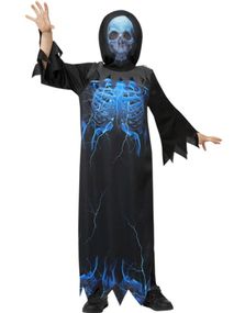 Midnight Skeleton Reaper Kostume til Børn med Maske