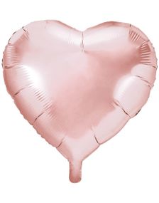 Hjerteformet Rosenguldfarvet Folieballon 45 cm