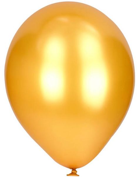 100 stk 23 cm MEGAPACK - Guldfarvede Metalic Balloner