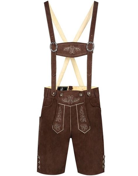 Brun imiteret læder Lederhosen til mænd