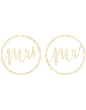 Mr og Mrs Stolskilt i Tre 38 cm