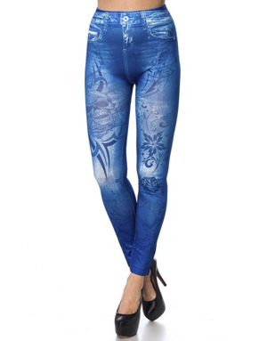 Seje Tights med Kranium og Blomster 