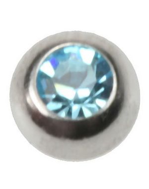 Stor Turkis Sten - 8 mm Stålkugle til 1,6 mm Stang - NB! Sidehul