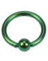 Metallic Grøn Ball Closure Ring Piercing