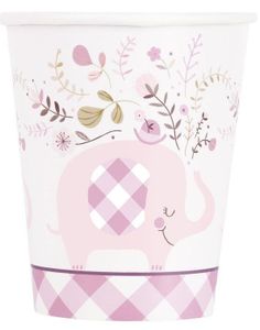 8 stk Baby Pink Elephant Pappkrus 270 ml