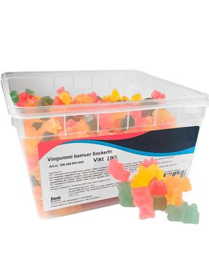 2 kg Sugarfree Jelly Bears - Sukkerfrie Vingummibjørner