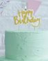 Happy Birthday Kagelys med Guldfarvet Tekst - Vælg og Mix