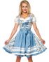 Nydelig Luksus Dirndl-Oktoberfestkjole med Blomstermønster og Forklæde
