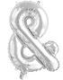 Sølvfarvet Talballoner 0-9 - 35 cm