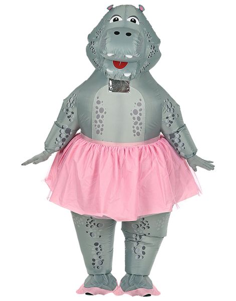 Oppusteligt Ballerina-Flodhest Kostume