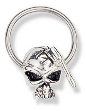 Skull with Ax - 1.6 x 14 mm BCR Piercing