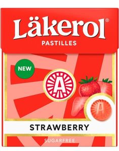 Läkerol Jordbær Sukkerfri / Sukkerfrie Pastiller Med Jordbærsmag 25 Gram