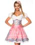 Luksus Nydelig Blå Dirndl Oktoberfestkjole med Blomstermønster