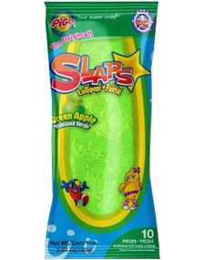 10 pk Pigui Slaps Green Apple - Formbare Kjærligheter på Pinne 100 gram (Mexico)