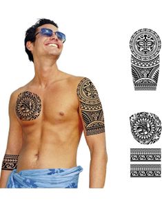 3 stk Store Midlertidige Tribal Tatoveringer
